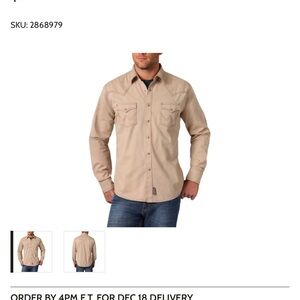 Men's Beige Long Sleeve Shirt